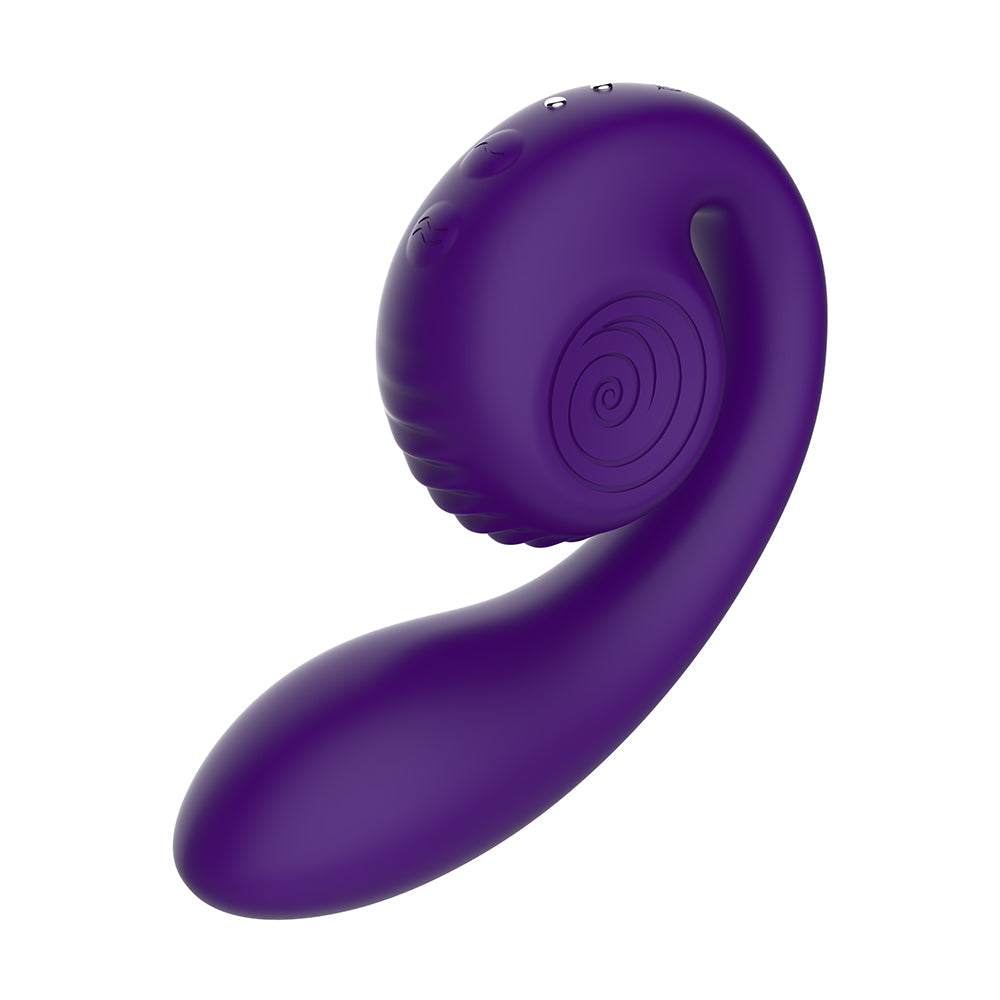 SVibe Snail Gizi Dual G-spot Vibrator Purple with ergonomic design and textured spiral head for optimal stimulation.
