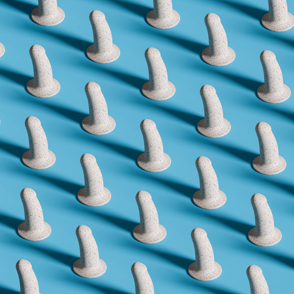 Biird Boo 5.5 Inch Soft Silicone Suction Cup Dildo Blue displayed in a visually appealing arrangement.