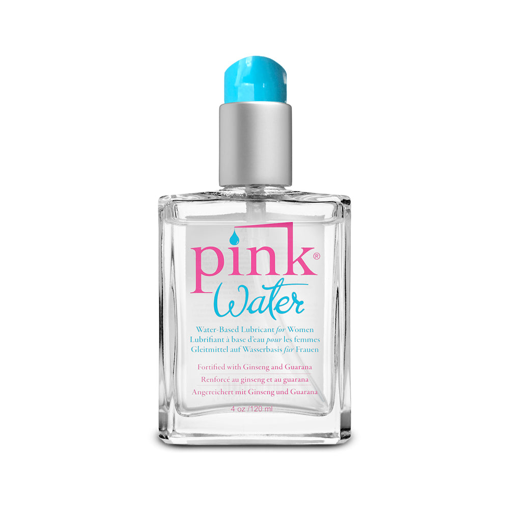 Pink Water-Based Lubricant 4 Oz Glass Bottle for smooth, natural-feeling glide and easy cleanup.