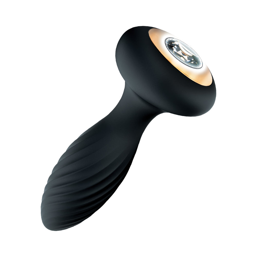 Nasstoys Goddess Diamond Vibrating Anal Plug Black with light-up feature and soft silicone design