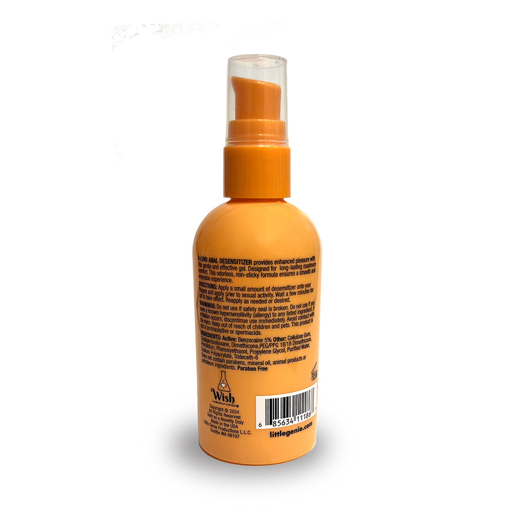 B-Luvd Anal Desensitizing Lubricant 4 Oz bottle with pump for enhanced comfort and glide during intimate activities.