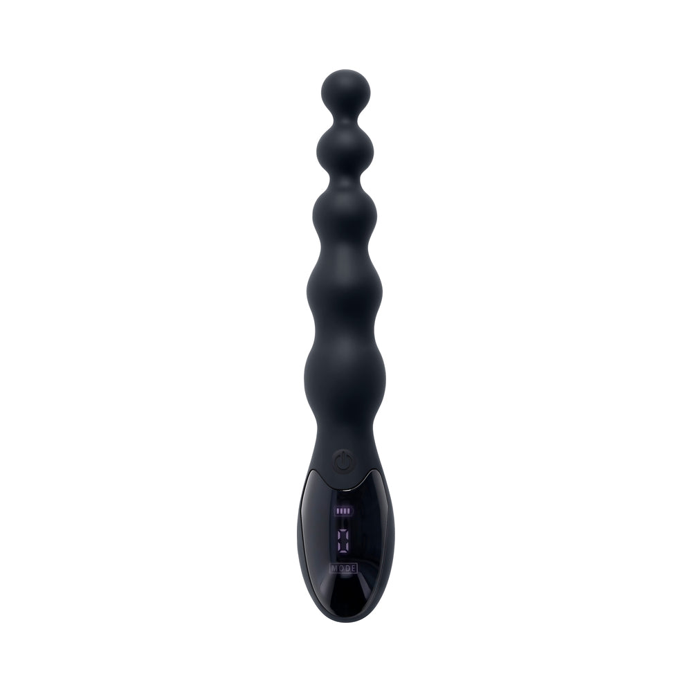 Zero Tolerance Backdoor Baton Anal Vibrator Silicone Black in a sleek design with tapered tip and graduated bulbs.