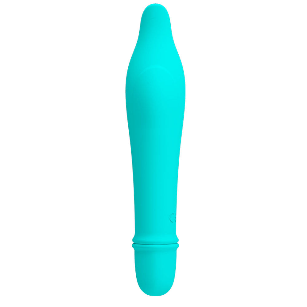 Pretty Love Edward G-Spot Vibrator Blue viewed from above, showcasing its playful dolphin shape and vibrant color.