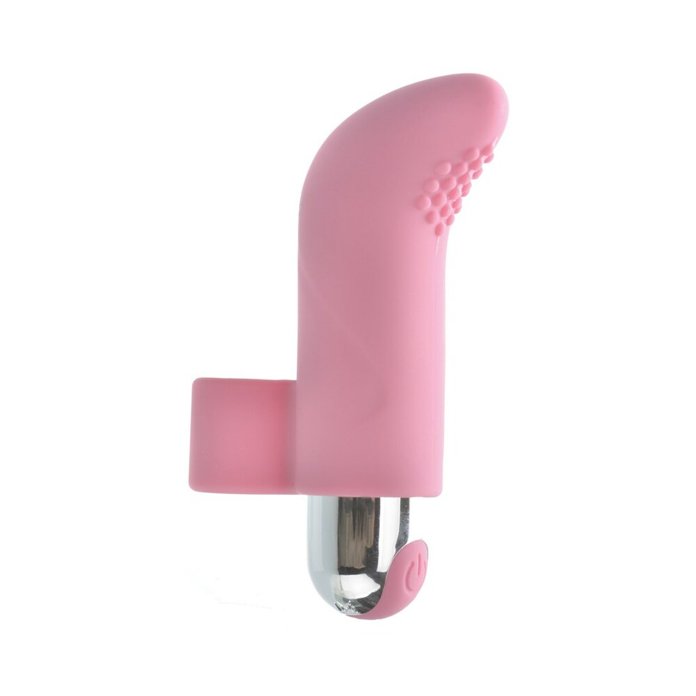 Adam & Eve Silicone Rechargeable Finger Vibe in pink, designed for targeted stimulation and versatile pleasure.
