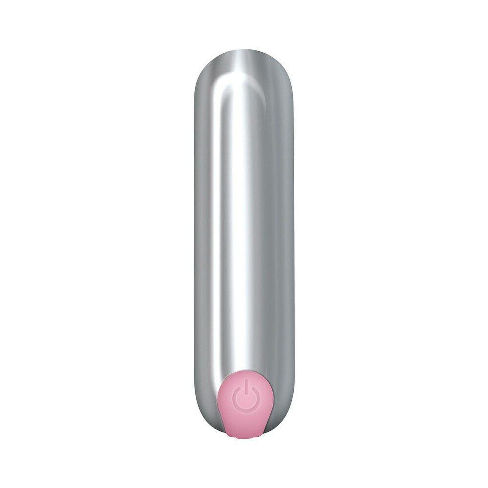 Adam & Eve Silicone Rechargeable Finger Vibe with a sleek design and pink button for versatile stimulation.