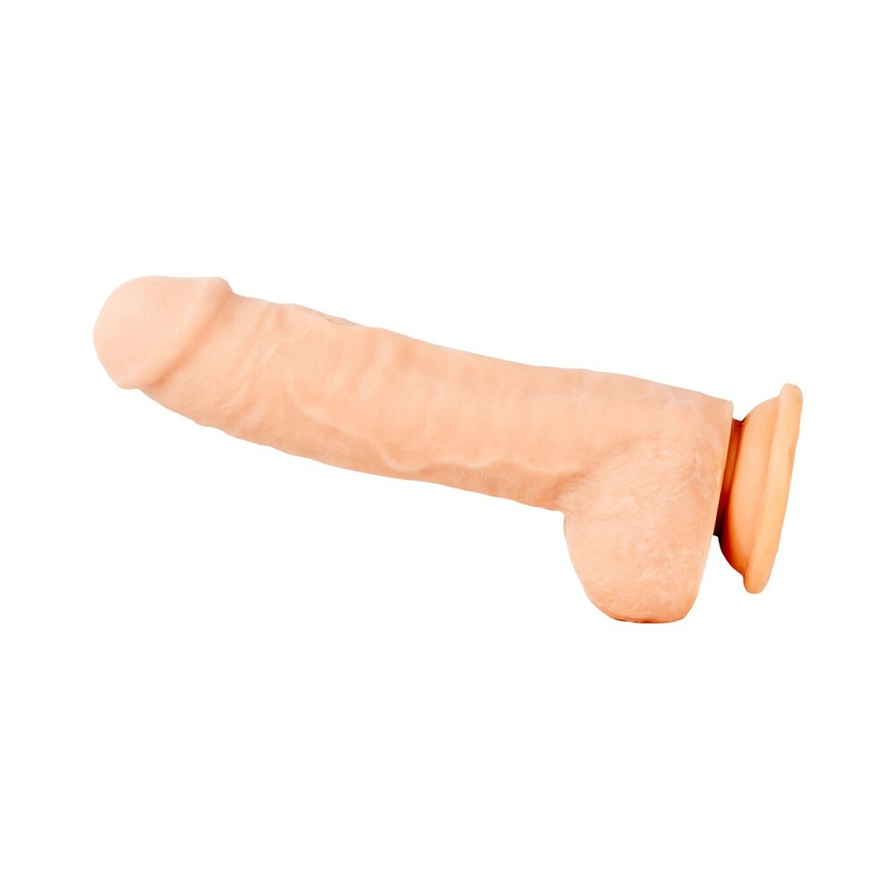 Adam & Eve Adam's Colossal 12 Inch Dildo Beige showcasing realistic details and flesh-like texture.