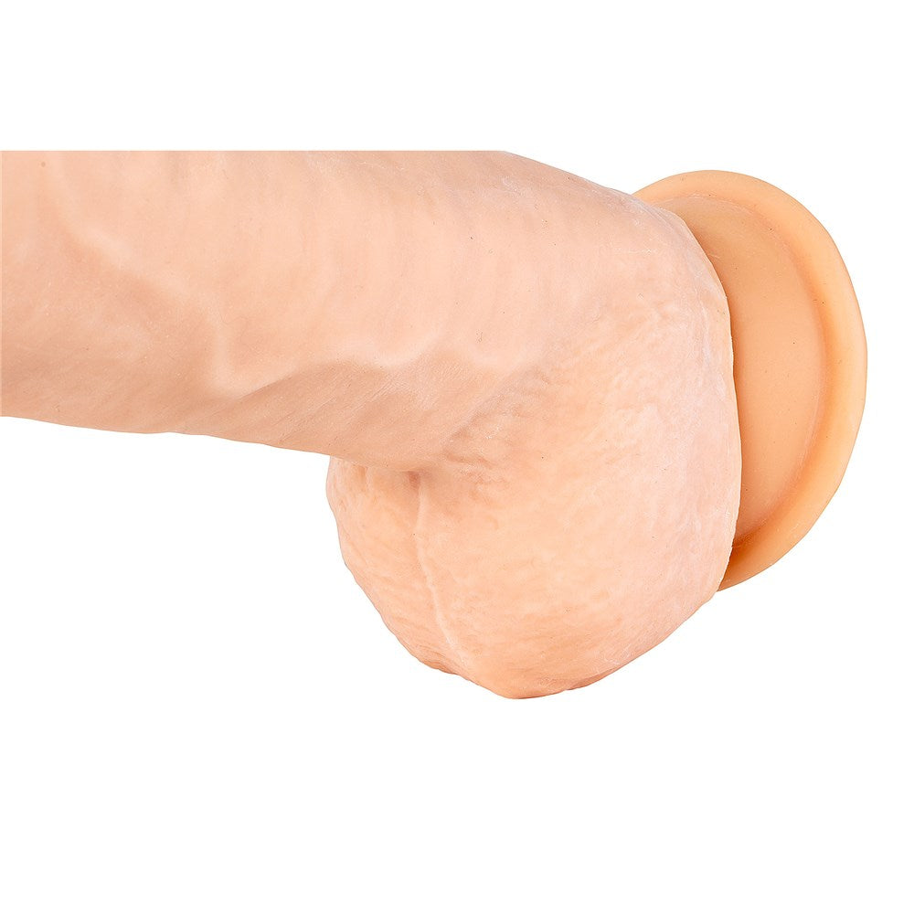 Adam & Eve Adam's Colossal 12 Inch Dildo Beige with realistic details and soft, skin-like surface.