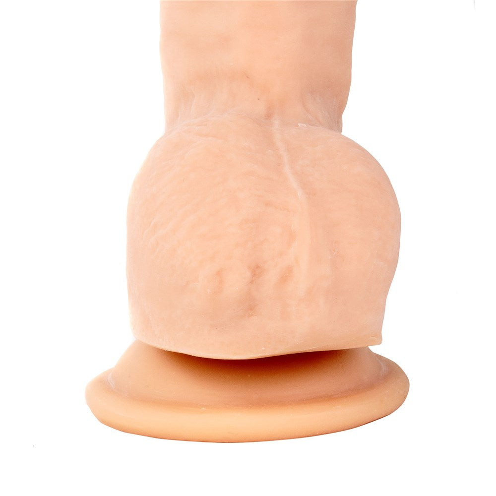 Adam & Eve Adam's Colossal 12 Inch Dildo Beige featuring lifelike details and a soft, skin-like surface.