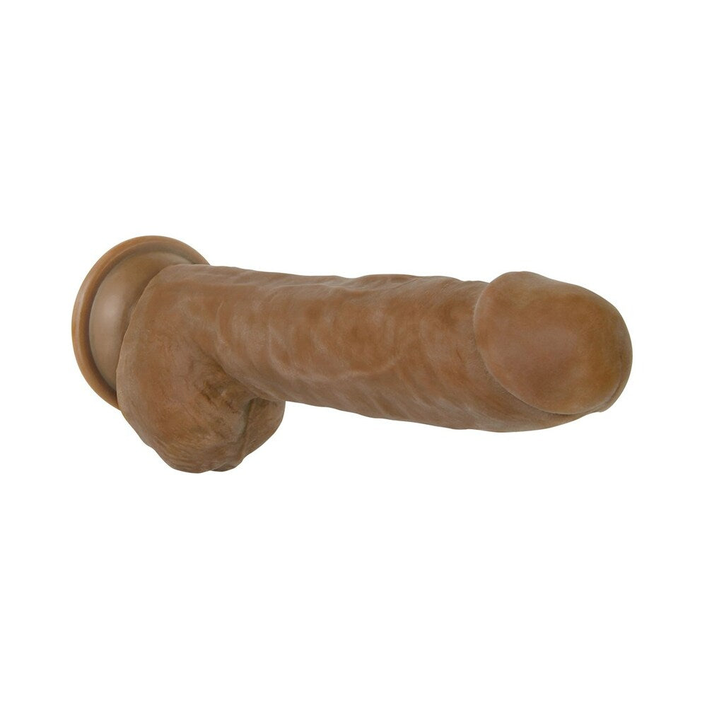 Adam & Eve Adam's Colossal 12 Inch Dildo Brown, realistic design with thick veined shaft and detailed mushroom head.