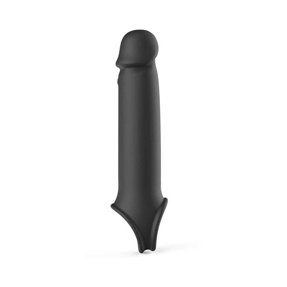 Adam & Eve Adams XL Vibrating Extension with Remote Control in black silicone design
