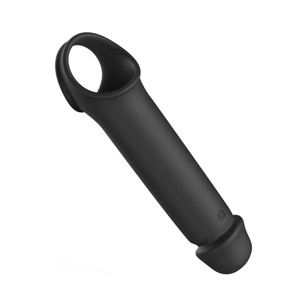 Adam & Eve Adams XL Vibrating Extension with Remote Control in sleek black design for enhanced pleasure.