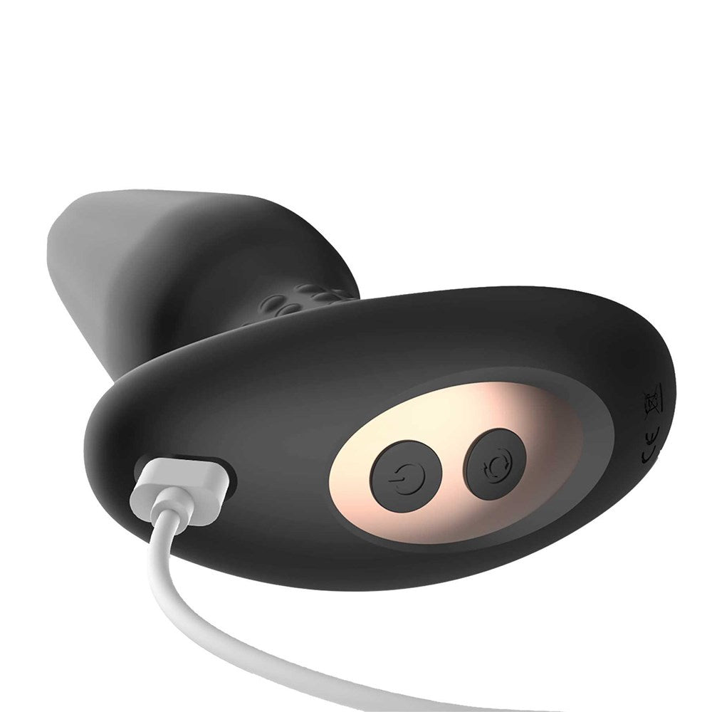 Adam & Eve Carl Jr Vibrating & Rimming Plug with control buttons and charging port for remote operation