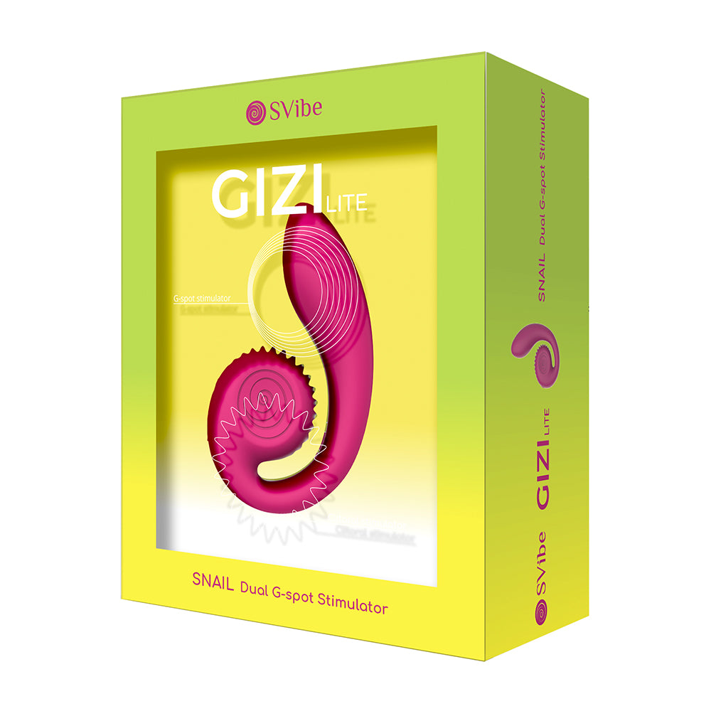 SVibe Snail Gizi Lite Dual G-spot Vibrator Sweet Dragonfruit packaging image showing the product design.