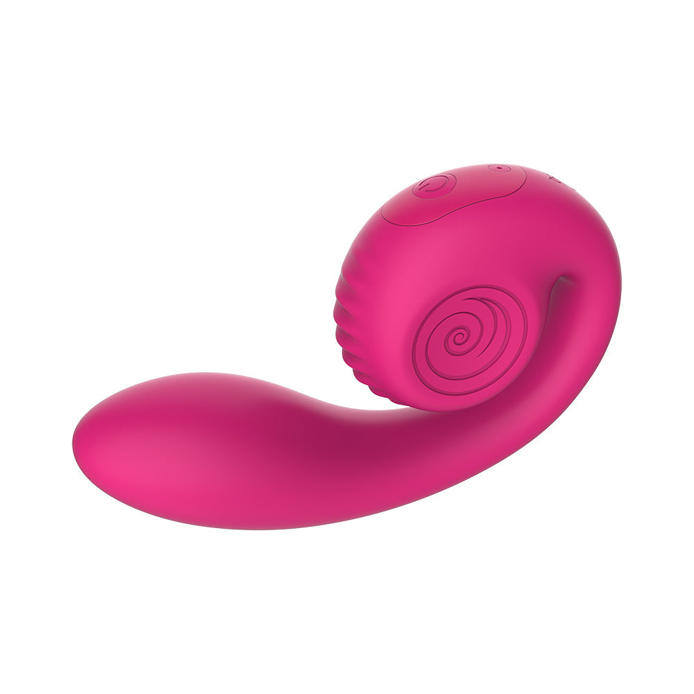 SVibe Snail Gizi Lite Dual G-spot Vibrator Sweet Dragonfruit in vibrant pink showcasing its unique design.