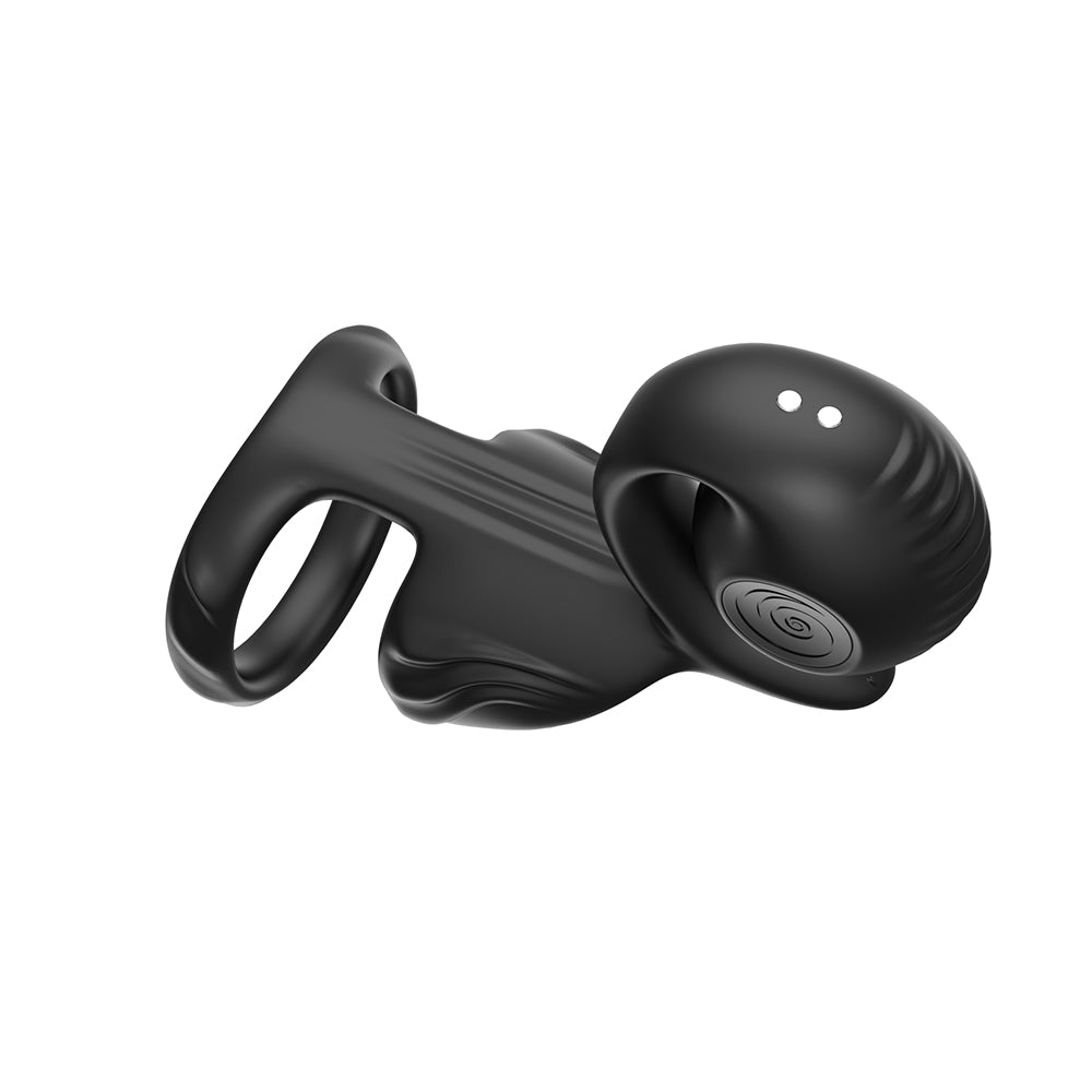 SVibe Snail Jovi Dual Couples Ring Stimulator Black, ergonomic design for dual stimulation and comfort.