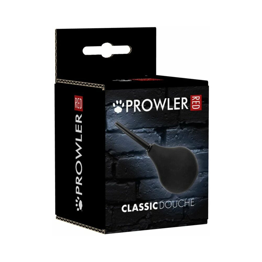 Prowler RED Small Bulb Douche Black product packaging with classic douche design.