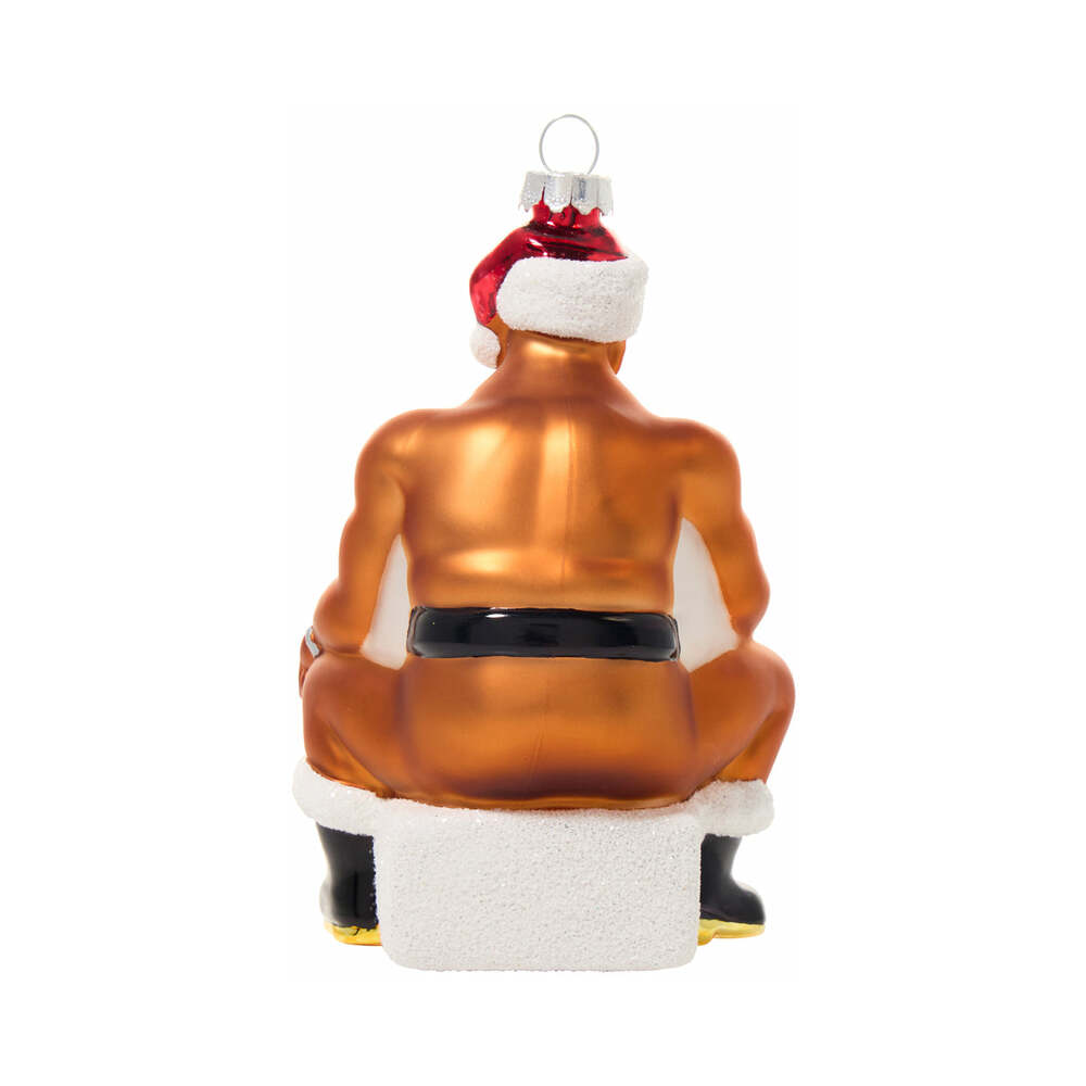 Cheeky Pornament Boss Hog Glass Christmas Ornament featuring a humorous design for holiday decor.