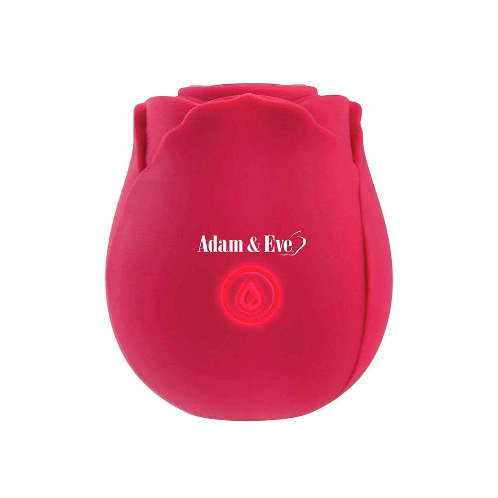 Adam & Eve Eves Ravishing Suction Rose in vibrant pink silicone designed for clitoral stimulation and pleasure.
