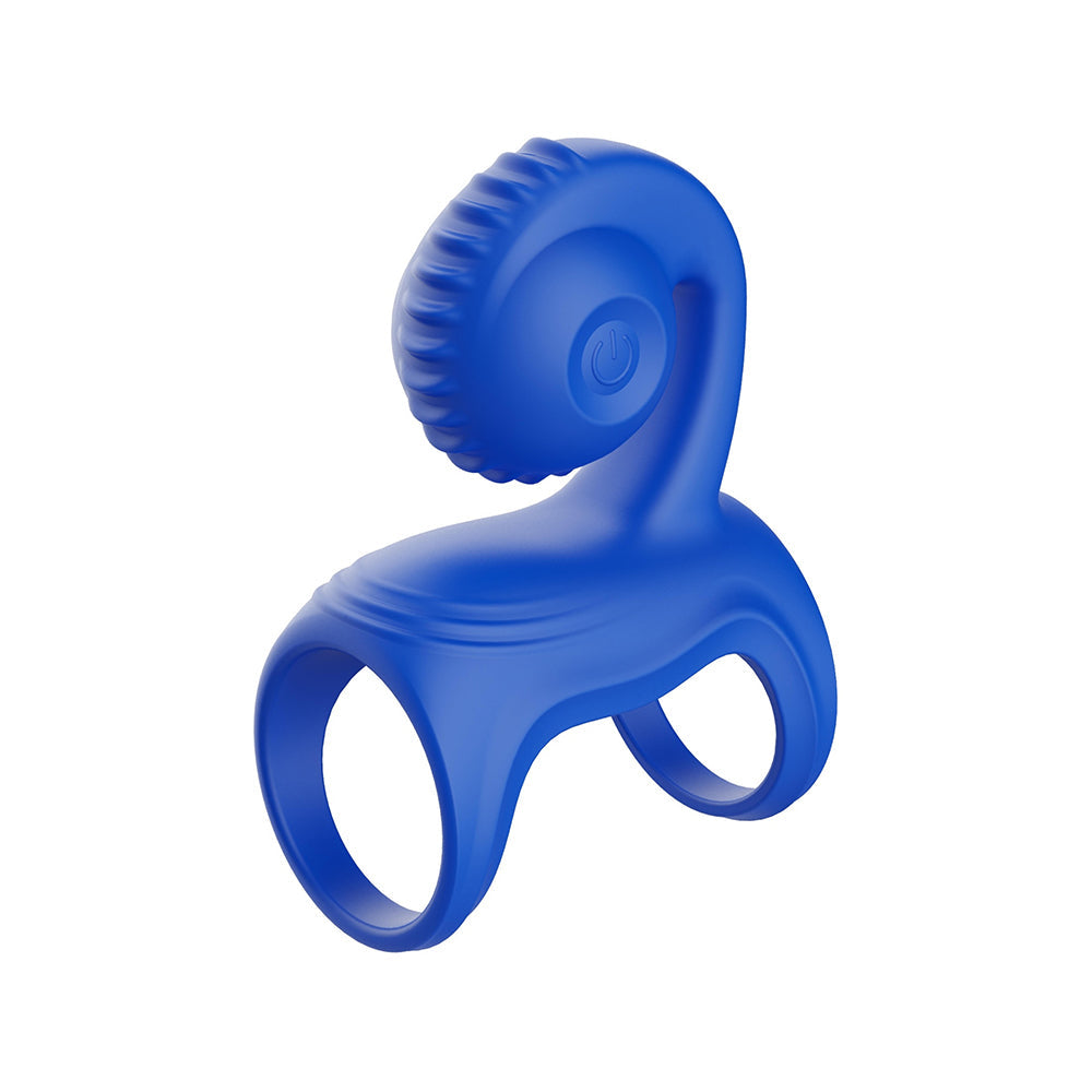 Adam & Eve Snail Vibrating Couples Cage Blue, a soft silicone device for shared pleasure and stimulation.