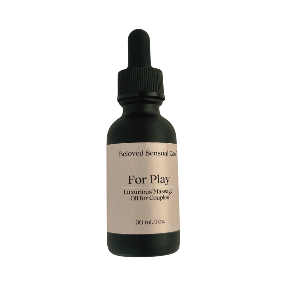 Beloved Lovers Travel Kit includes For Play luxurious massage oil for couples, enhancing intimacy during travel.