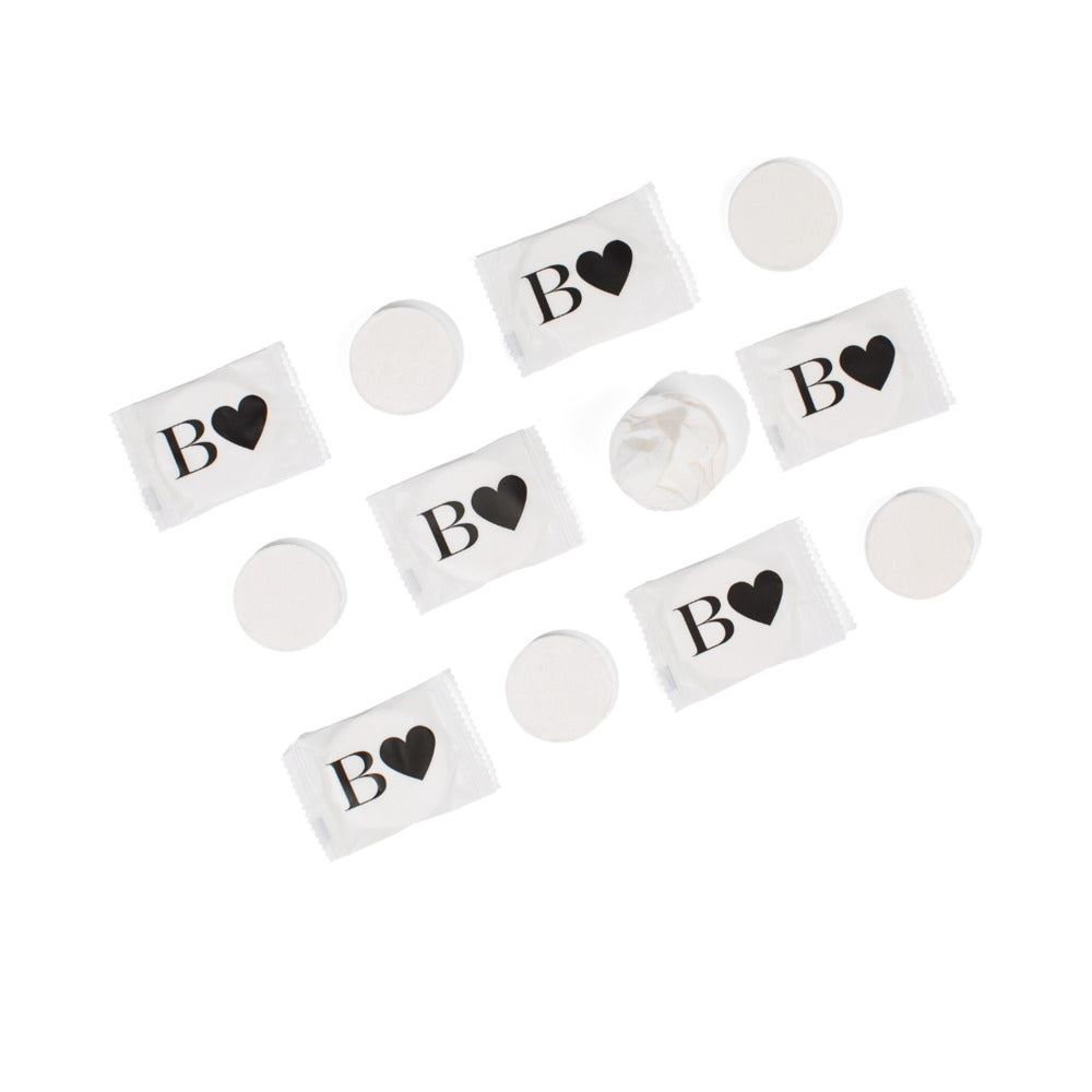 Beloved Pop-Up Cleansing Cloths in compact, individually wrapped packages, ideal for on-the-go hygiene.