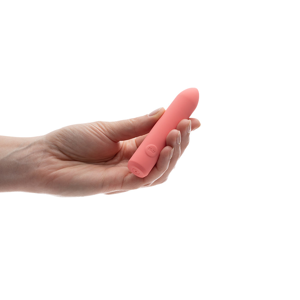 Je Joue ILy The Bullet Squishy Classic Vibrator held in hand, showcasing its compact design and soft texture.