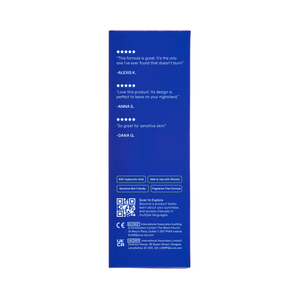 Dame Aloe Lube Personal Lubricant 2 Oz packaging featuring customer reviews and product details.