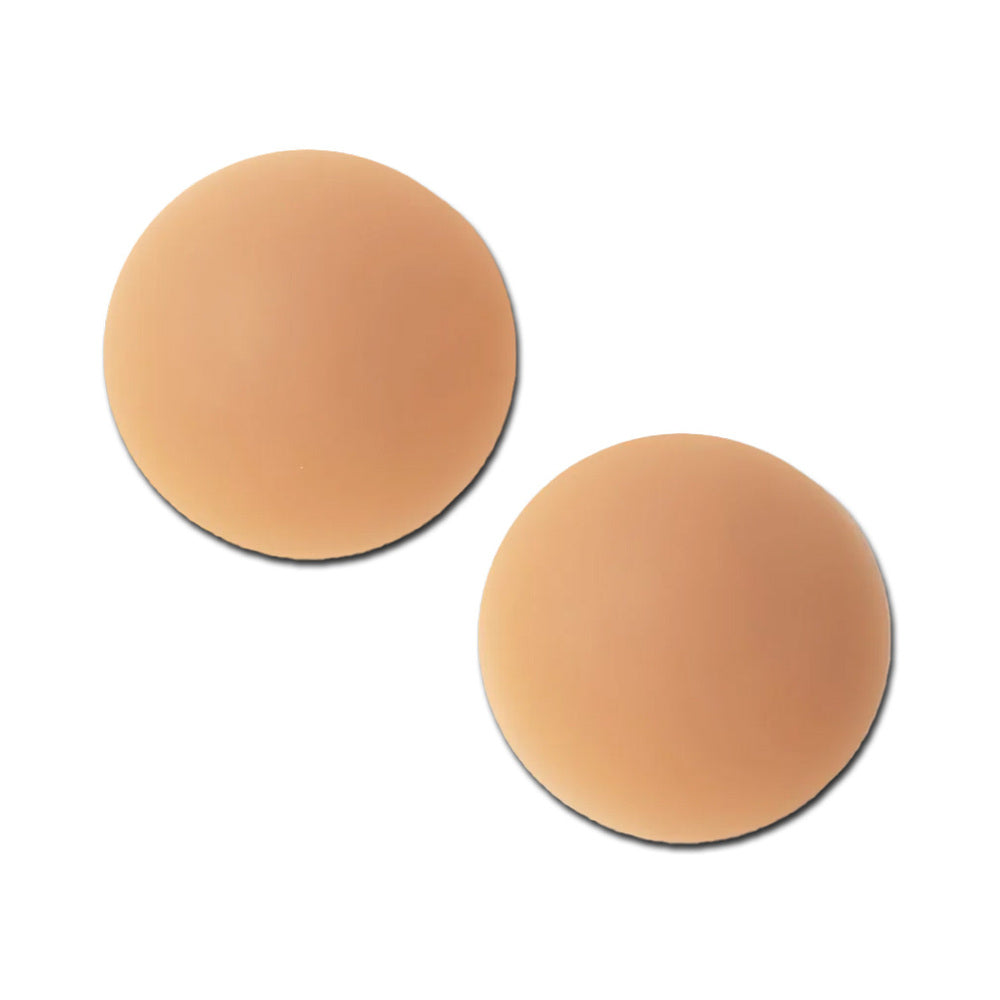 Pastease Halos Silicone Nipple Cover Small A-C Cup Tan for discreet, strapless coverage.