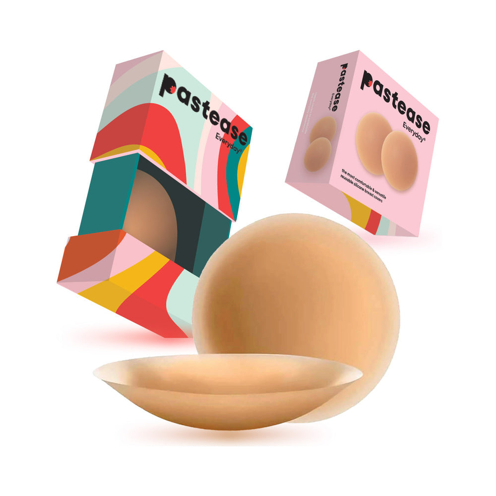 Pastease Halos Silicone Nipple Cover Small A-C Cup Tan packaging and product display.