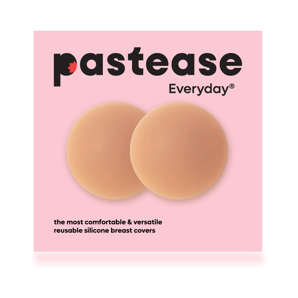 Pastease Halos Silicone Nipple Cover Small A-C Cup Tan, reusable silicone breast covers for seamless coverage.