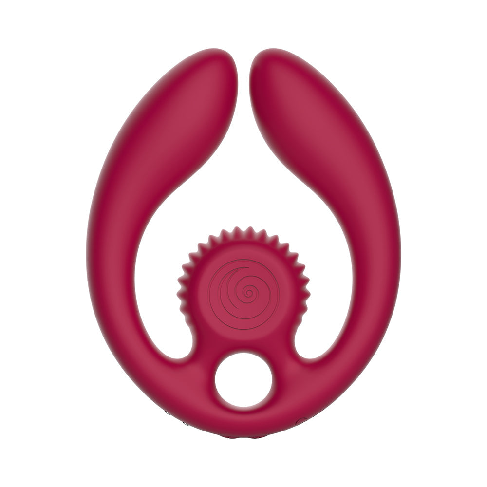SVibe Snail GIZI Duo Couples Stimulator Burgundy, advanced dual-stimulation device for couples.