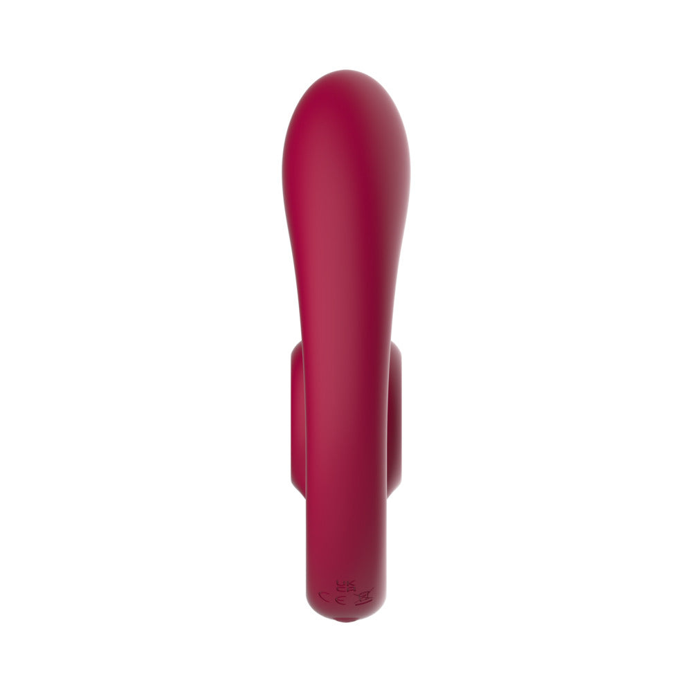 SVibe Snail GIZI Duo Couples Stimulator Burgundy top view showcasing its sleek design.