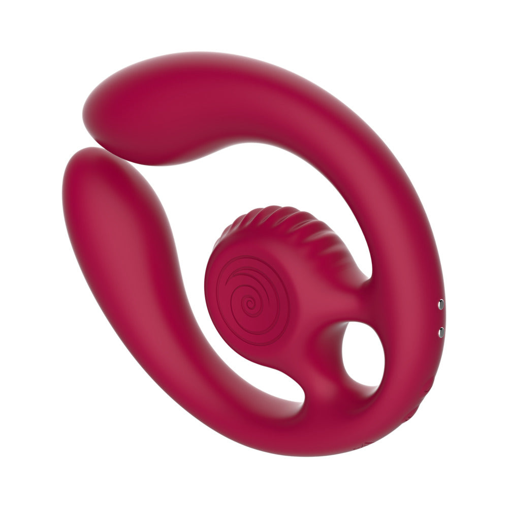 SVibe Snail GIZI Duo Couples Stimulator Burgundy in a sleek, modern design for enhanced dual stimulation.