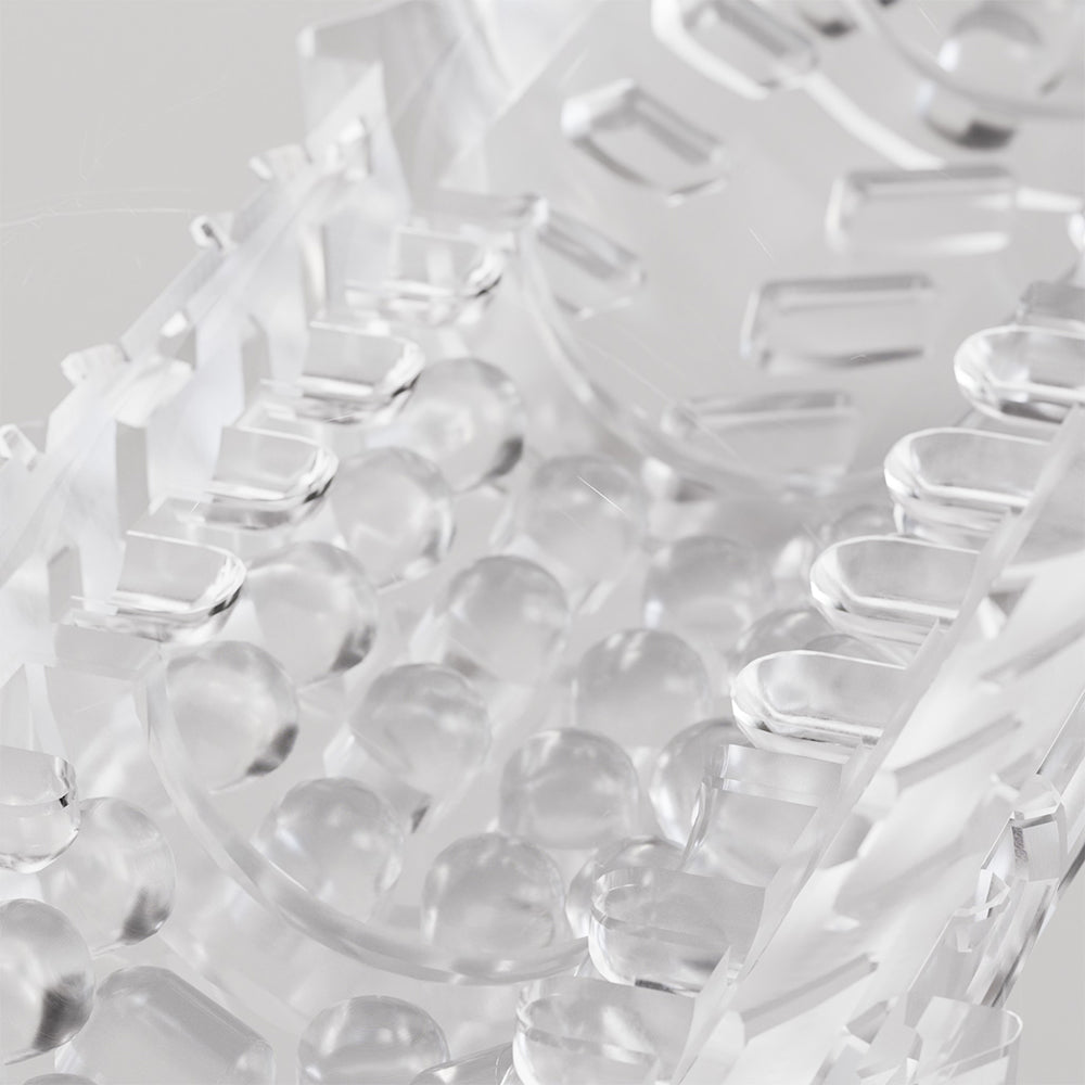 The Handy TrueGrip Gen 2 Masturbator Sleeve Clear showing its textured interior and design details.