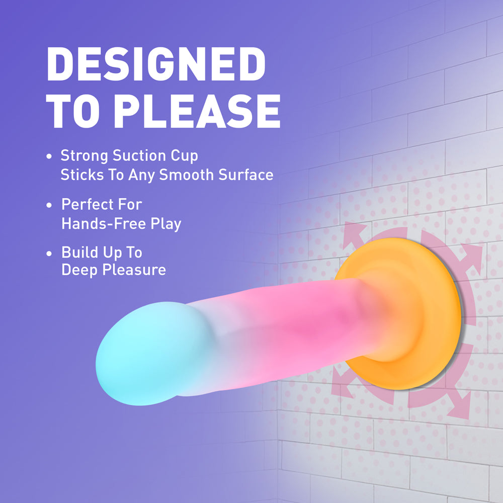 Avant Golden Dawn Silicone Artisan Dildo with strong suction cup for hands-free play and deep pleasure.