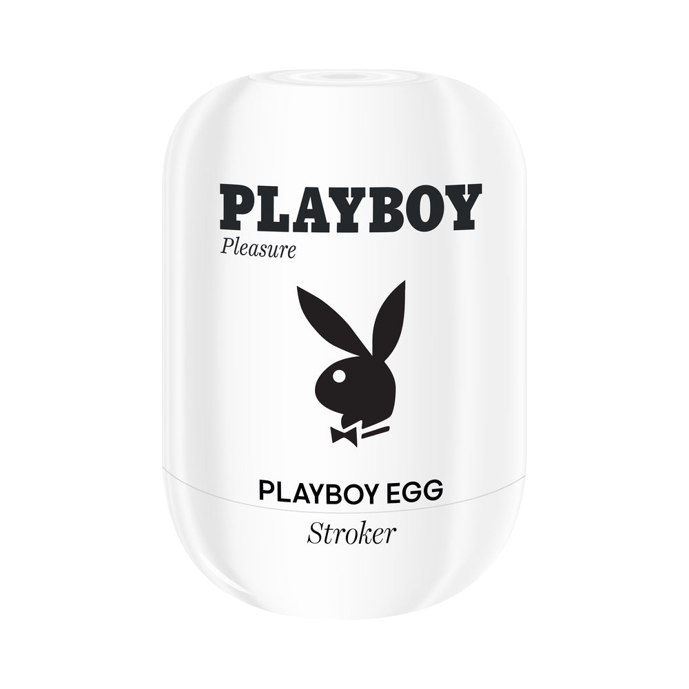 Playboy Pleasures 70th Anniversary Egg Stroker in sleek white design, ideal for discreet and smooth stimulation.