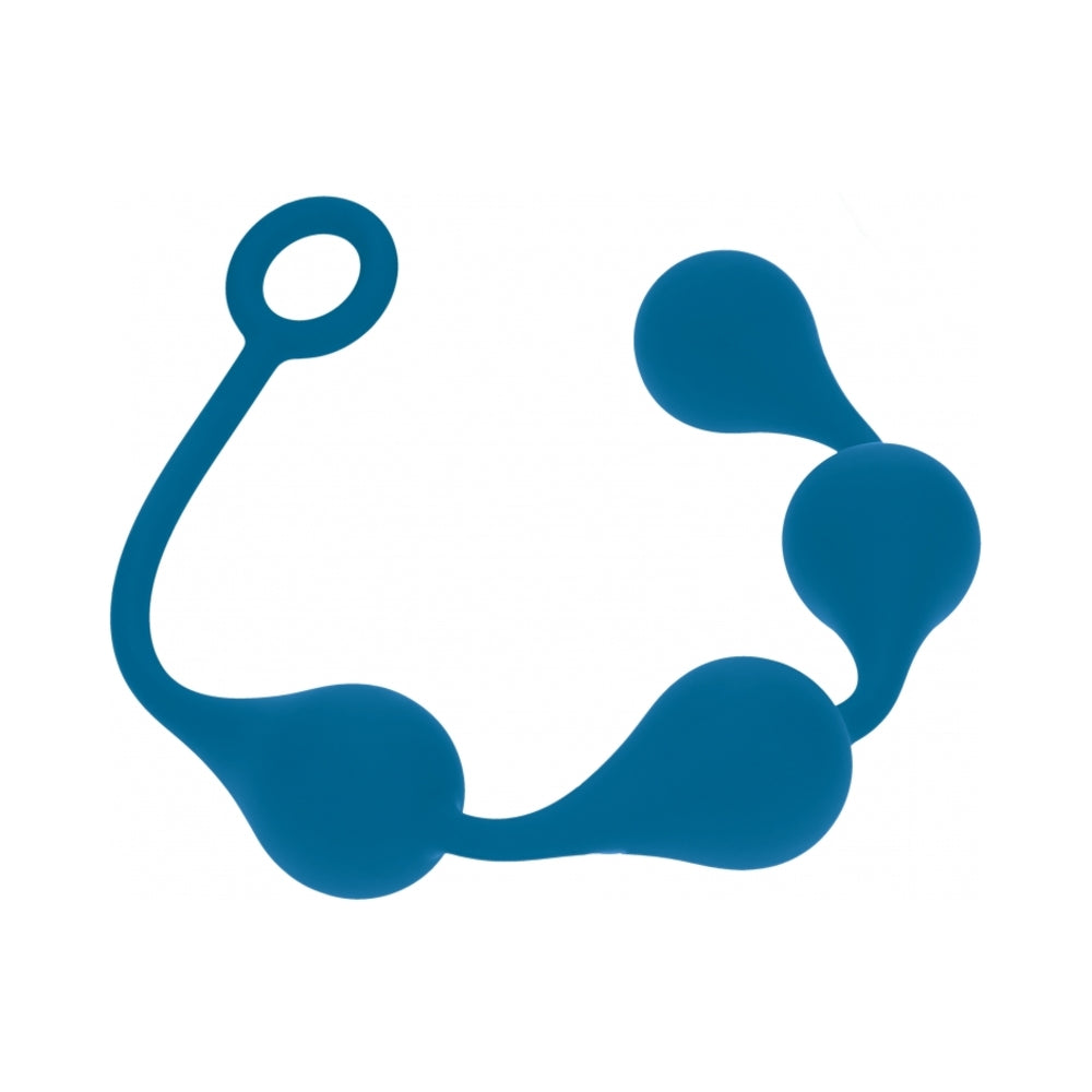 Levelz Waterdrop Silicone Anal Balls Large 40mm Teal, smooth teardrop-shaped beads for anal play.