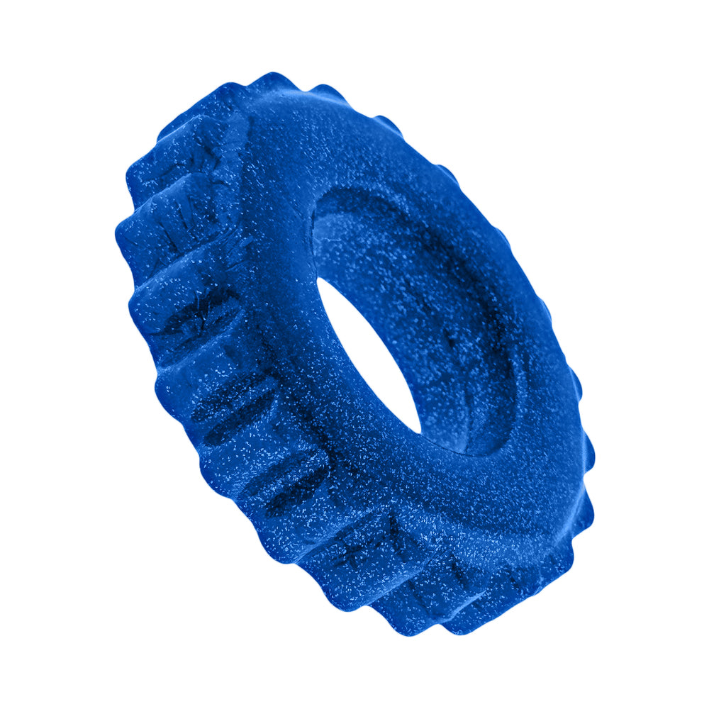 Oxballs Plushy Single Ring Blue Fire, ultra-soft blue cockring designed for comfort and support.