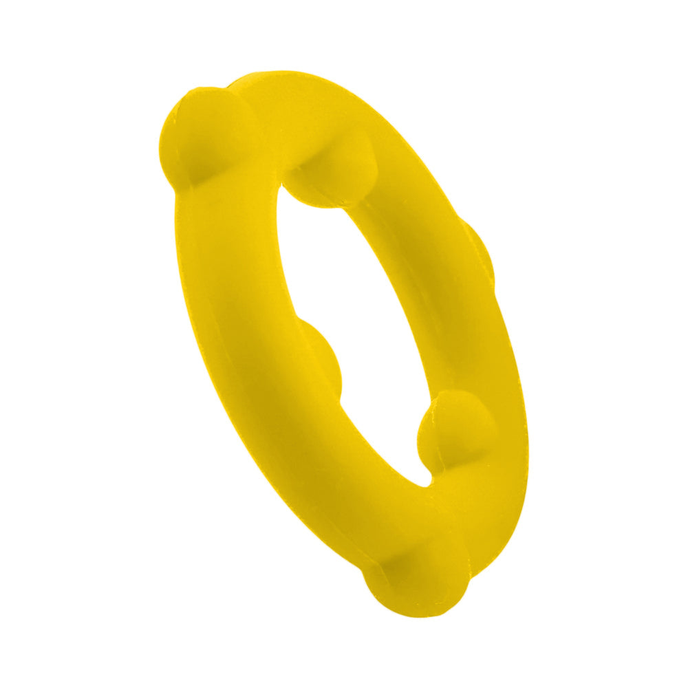 Oxballs Spinner Single Silicone Ring Yellow, premium liquid silicone cockring for durability and performance.