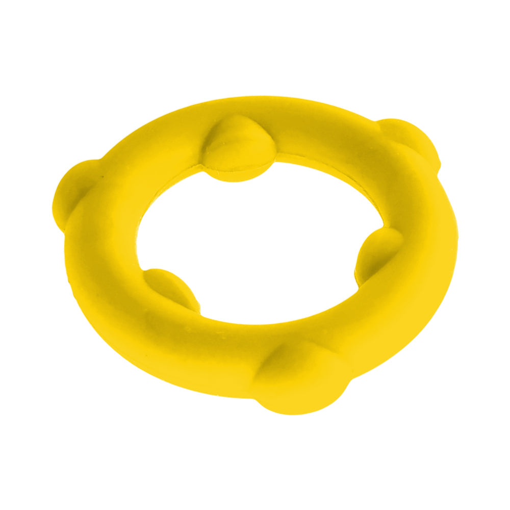 Oxballs Spinner Single Silicone Ring Yellow, a stretchable liquid silicone cockring designed for performance and flexibility.