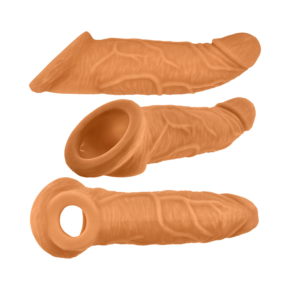 Oxballs Coach Cocksheath Skinz Peachy offers a thicker, veiny extension with customizable fit and enhanced comfort.