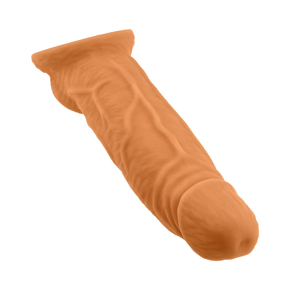 Oxballs Coach Cocksheath Skinz Peachy, a thick, veiny extension with customizable fit and enhanced comfort.