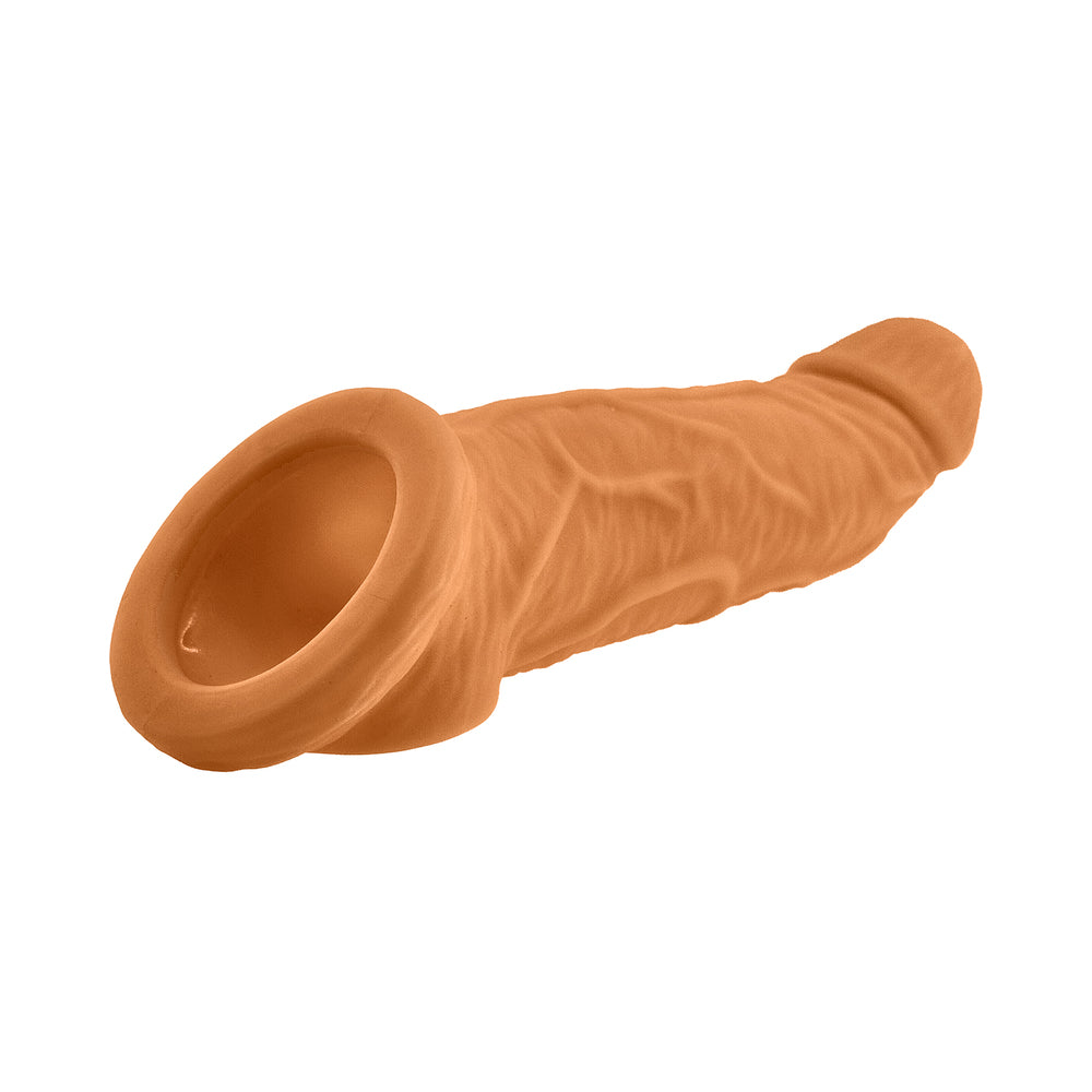 Oxballs Coach Cocksheath Skinz Peachy designed for a thicker, veiny extension with customizable fit and enhanced comfort.