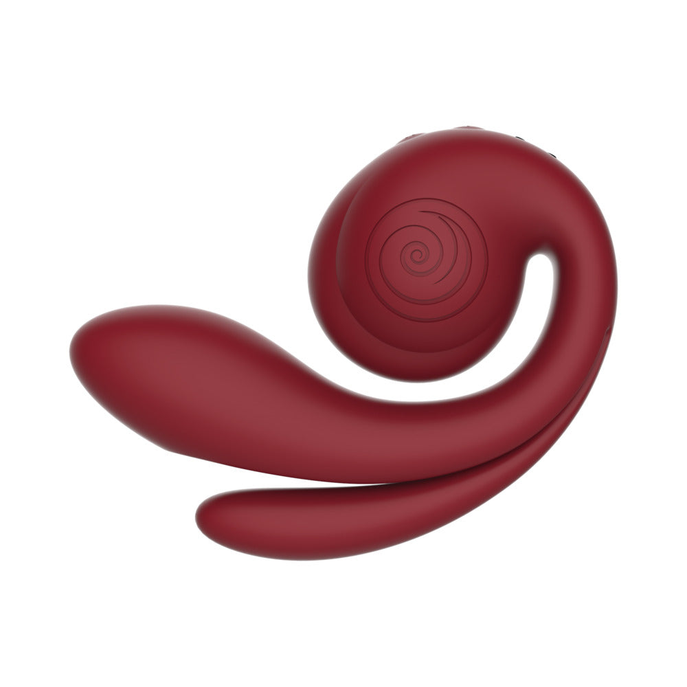 SVibe Snail Gizi Pro Triple Vibrator Bordeaux in a sleek red design for enhanced clitoral stimulation.