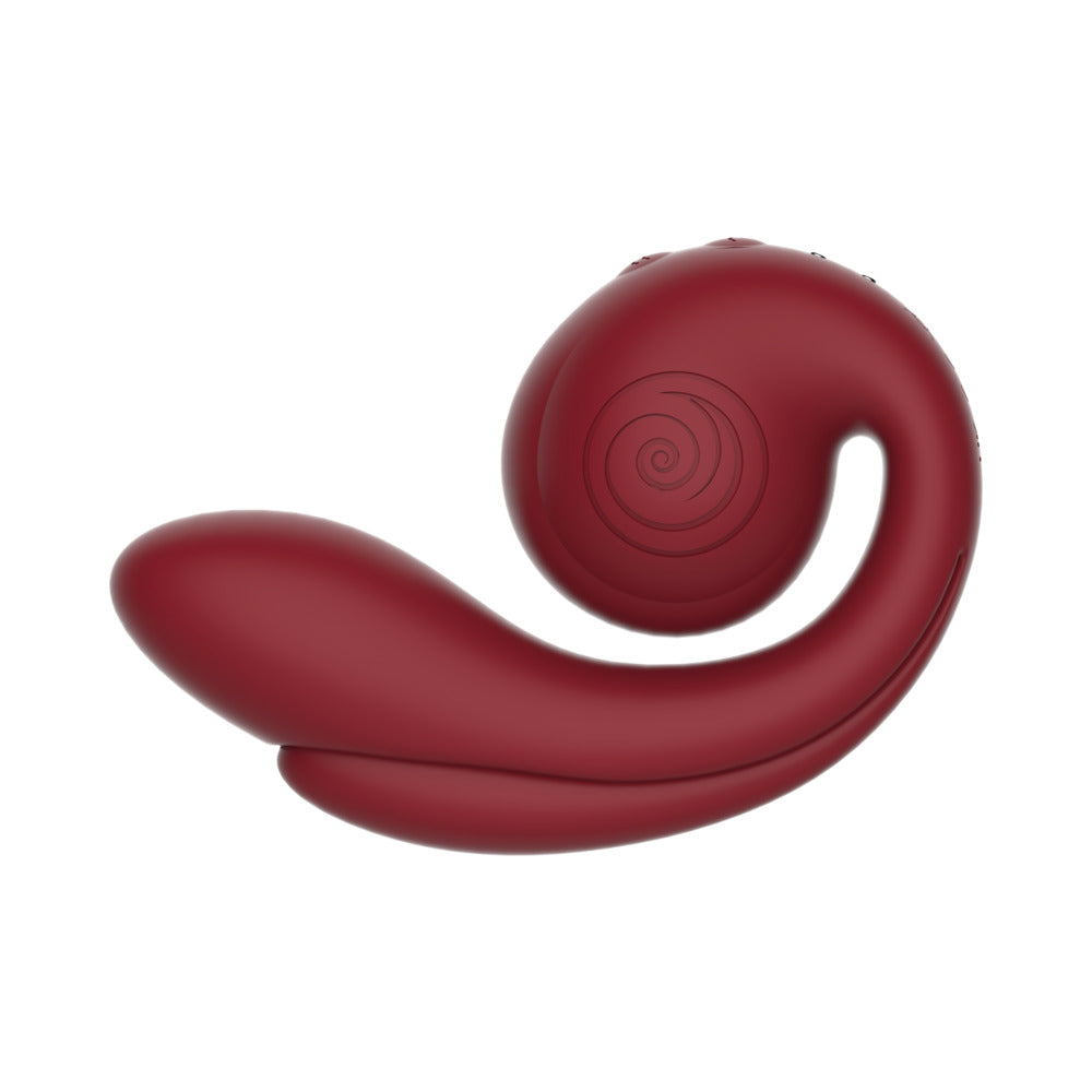 SVibe Snail Gizi Pro Triple Vibrator Bordeaux in a sleek bordeaux color, designed for clitoral stimulation.