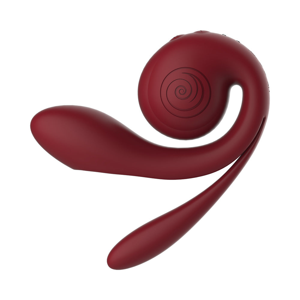 SVibe Snail Gizi Pro Triple Vibrator Bordeaux in red, designed for optimal clitoral stimulation and stability during use.