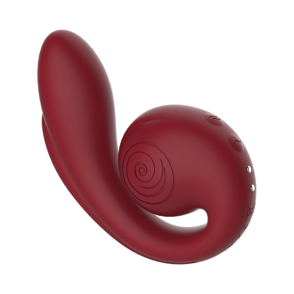 SVibe Snail Gizi Pro Triple Vibrator Bordeaux in elegant design showcasing its unique features.