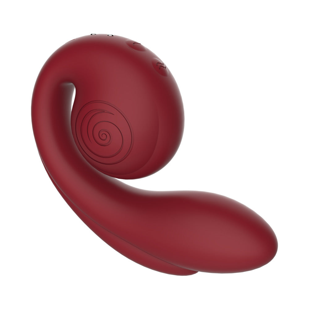 SVibe Snail Gizi Pro Triple Vibrator Bordeaux shown in red color, designed for enhanced clitoral stimulation.