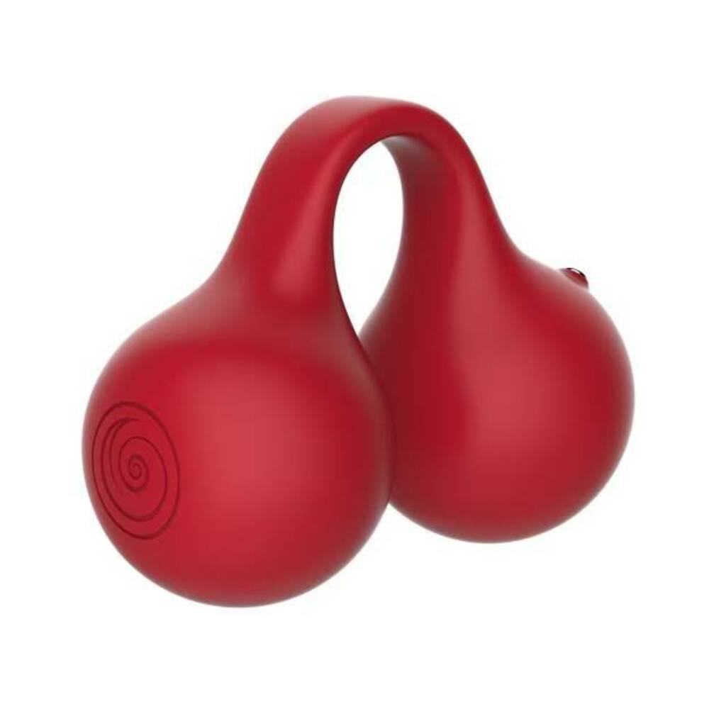 Svibe Snail Twinn Finger Vibrator Cherry in a vibrant red color with a unique design.