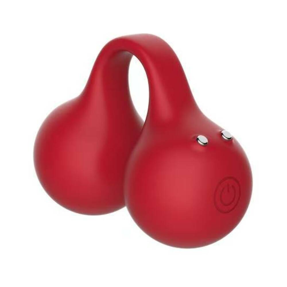 Svibe Snail Twinn Finger Vibrator Cherry in red, featuring Compression Technology for deep, controlled stimulation.